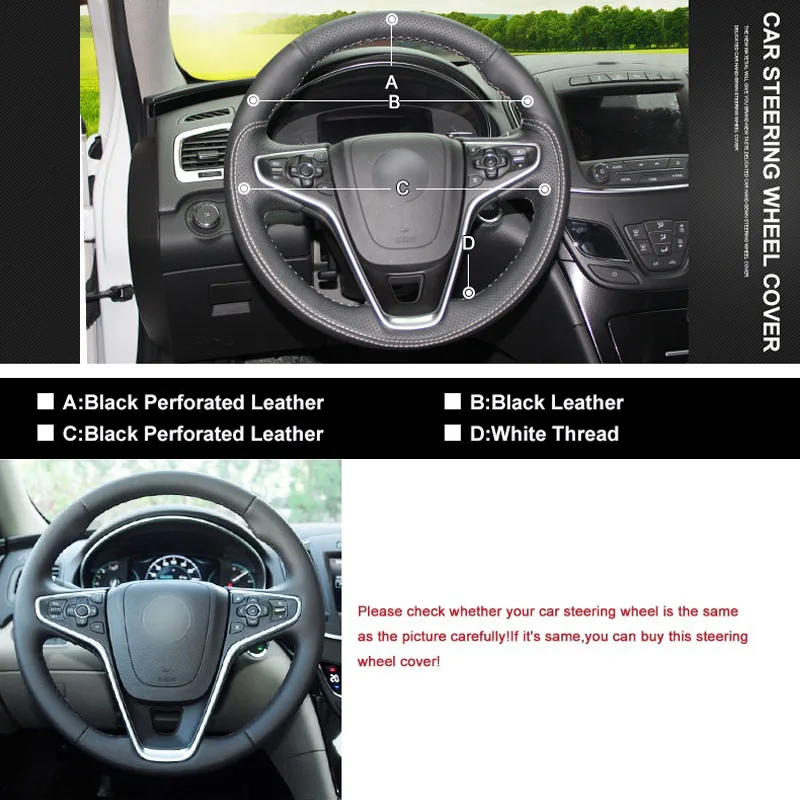 DIY Швейные-on из искусственной кожи крышка рулевого колеса точное подходят для Buick