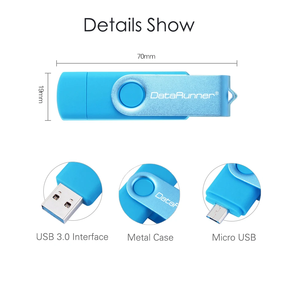 Новый Usb 3 0 DataRunner OTG USB флеш-накопитель для смартфонов/планшетов/ПК 32 Гб 64 128 ГБ 256