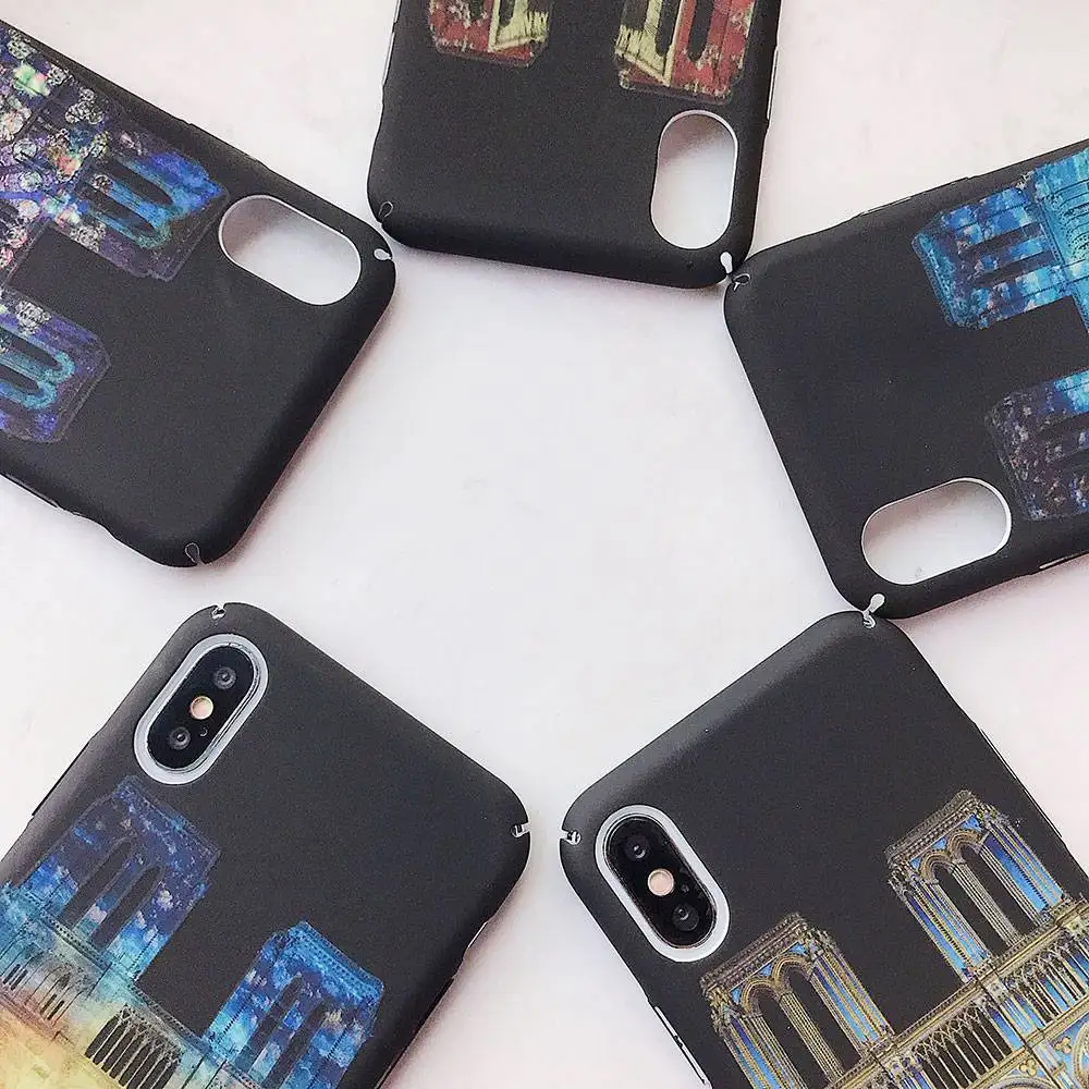 KISSCASE Notre Dame de Paris Pattern Case For iPhone 7 8 XR XS Max X 5S 5 6S 6 Plus Luminous Hard Phone Coque |