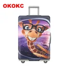 OKOKC, эластичный чехол для чемодана с мультяшным жирафом, подходит для чемодана 19 ''-32'', толстый чехол для чемодана, аксессуары для путешествий