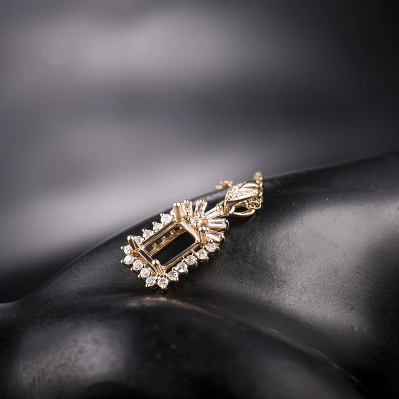 LOVERJEWELRY подвеска с изумрудной огранкой 5x7 мм желтое золото 18 карат 750 пробы на