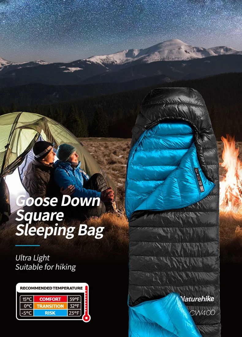 Naturehike CW400 конверт Тип белый гусиный пух спальный мешок зимний теплый спальный мешок s