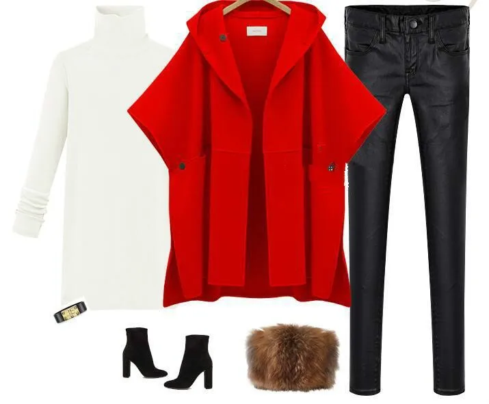 Женская одежда Европейский костюм платье плащ шерстяное Свободное пальто зимняя