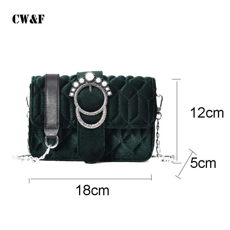 

Autumn and winter new simple personality velvet pearl small square bag shoulder bag fashion bag fashion bag