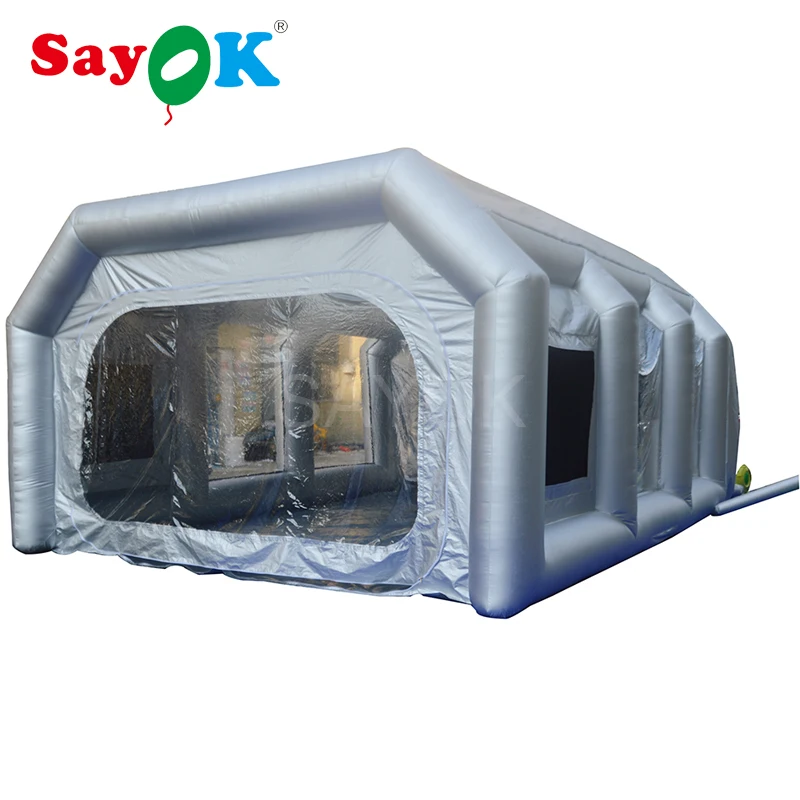 

Portable Silver Inflatable Spray Paint Booth Tent for Car Maintenance