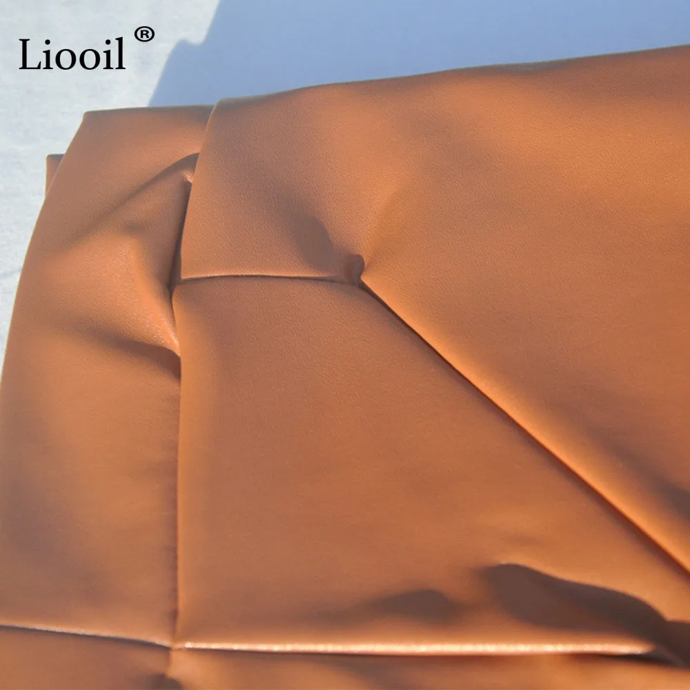 Liooil, Женская юбка из искусственной кожи, высокая талия, облегающая, весна-осень, элегантная юбка карандаш, сексуальные, вечерние, черные, синие, Женская юбка, офисная одежда
