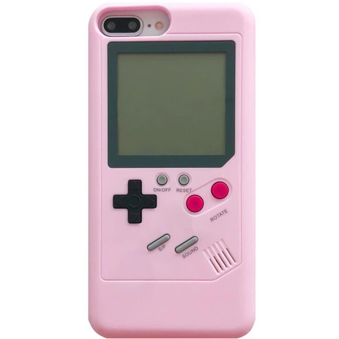 Розовый цвет дисплей Gameboy Мягкий силиконовый чехол для зарядного устройства для телефона Gameboy чехол для iPhone 6 6S 7 8 Plus X Classic