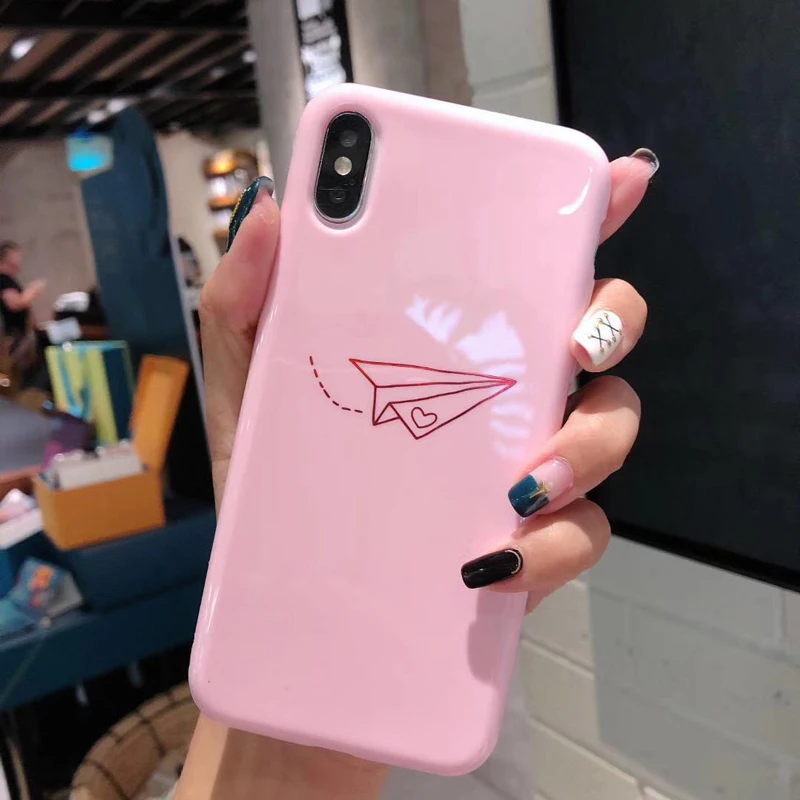 Lovely Cute Cartoon Airplane Phone Case For Huawei P20 pro lite on Honor 9 10 V10 Play Glossy Soft TPU Cover |