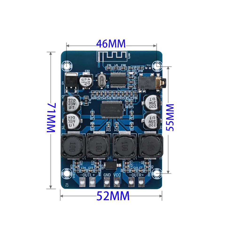 Плата цифрового усилителя мощности Tenghong TPA3118 45 Вт * 2 Bluetooth стерео аудио усилитель
