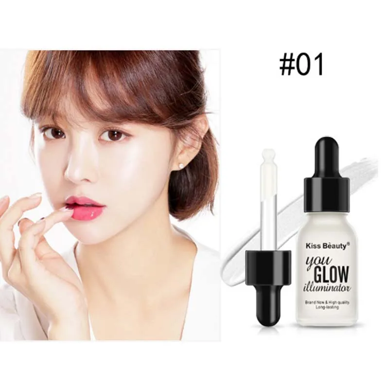 Kiss Beauty 5 видов цветов жидкий Хайлайтер для лица крем осветляет мерцающий