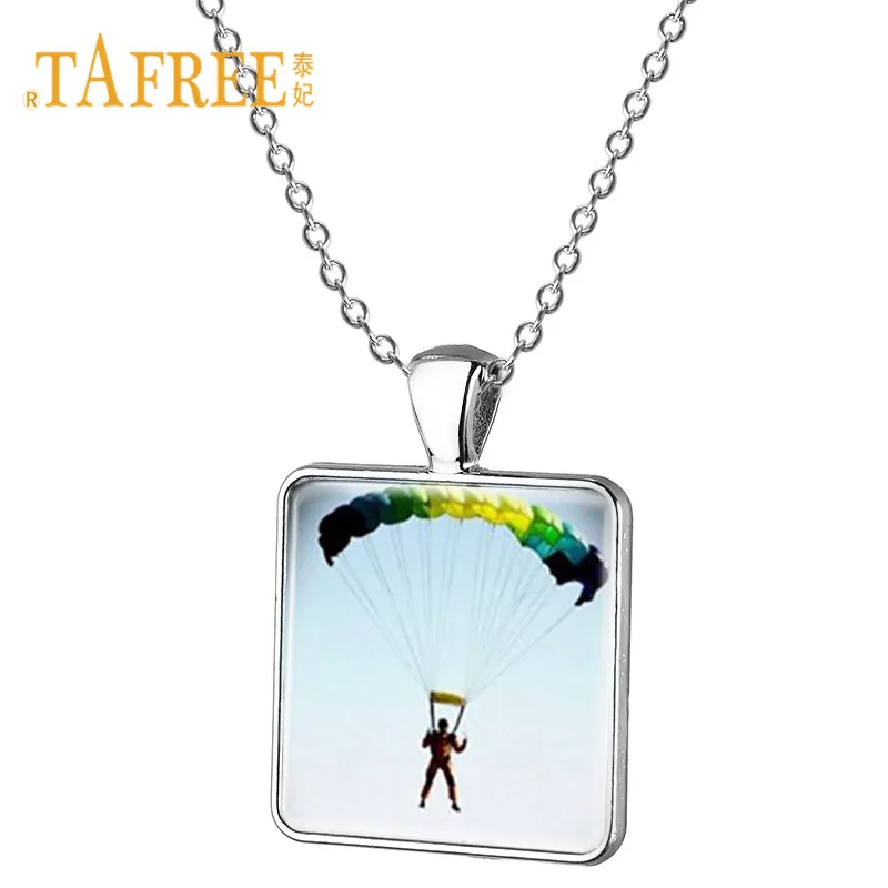 TAFREE Skydiver фигурный силуэт кулон ожерелье крутые мальчики девочки прыжки с