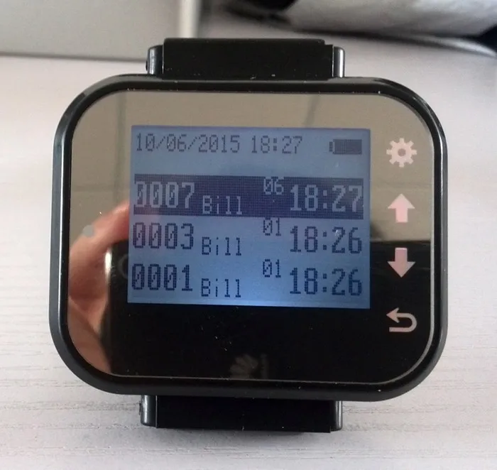 

Wireless Call Waiter Or Waitress System Best Discount KOQI 433mhz 4 Black Pager and 25 Table Service Bell