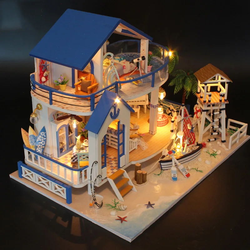 Кукольный дом мебель Diy Миниатюрный пылезащитный чехол 3D Деревянный Miniaturas кукольный домик игрушки супер роскошные подарки на день рождения коробка театр Каса