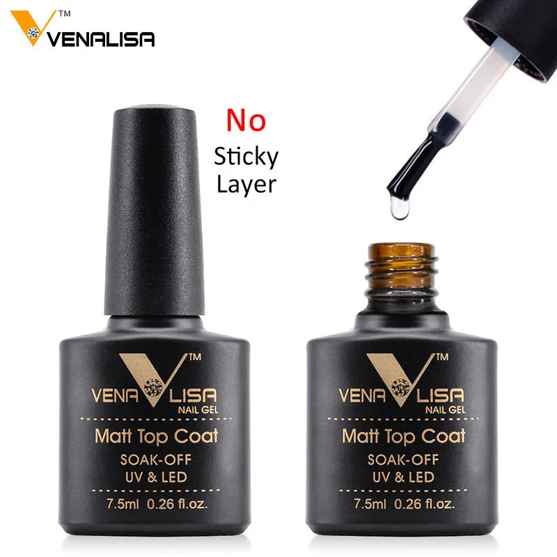Matt Topcoat V VENALISA матовое верхнее покрытие дизайн ногтей canni дизайн высокое качество УФ светодиодный базовый слой, не липкий слой верхнее покрытие, замочить матовое верхнее покрытие - Цвет: Matt Topcoat V