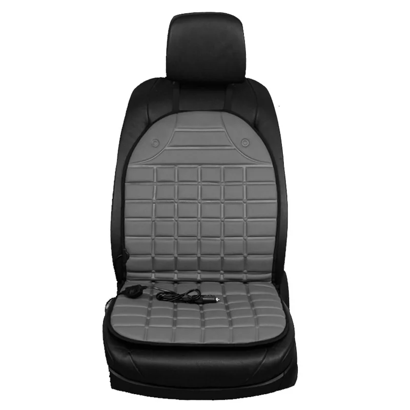 grey front 1pcs 12 В, подушка для сидения автомобиля с электрическим подогревом, универсальная, сохраняющая тепло, чехлы для сидений, подходят для большинства автомобилей, используемых зимой - Название цвета: grey front 1pcs