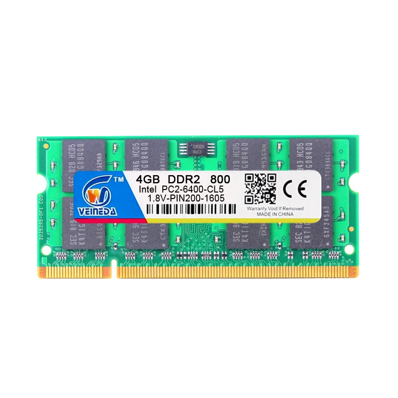 Ноутбук VEINEDA Sodimm ddr2 800 МГц 1 Гб 2 4 для Intel amd mobo ram Поддержка pc6400 Совместимость с 667
