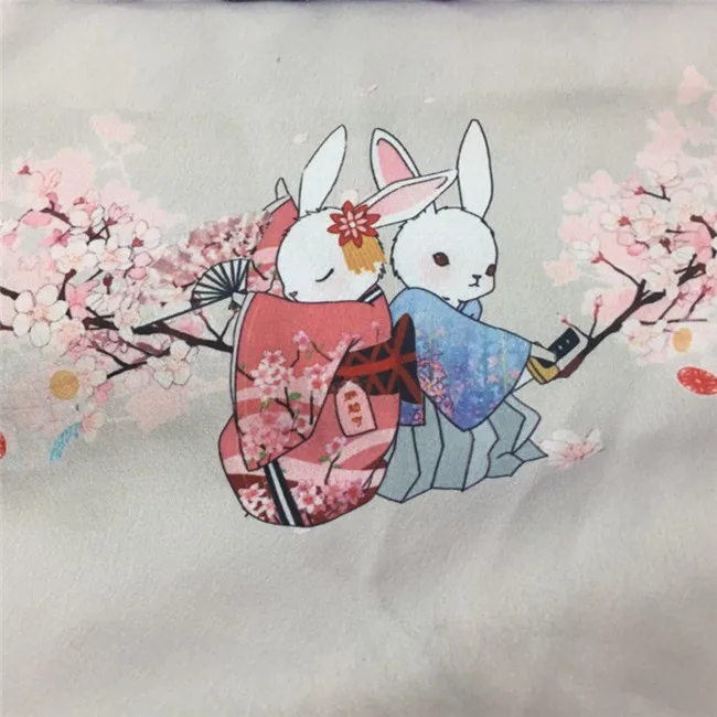 FYS-Rabbit 1 м японский стиль кролик Gambiered Guangdong Марля японское платье кимоно ткань для женщин сумки DIY ткани - Цвет: FYS070