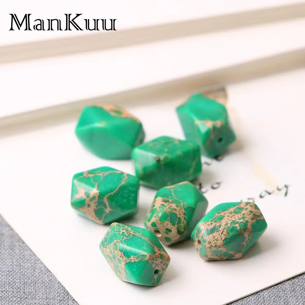 Mankuu 10*14 мм нерегулярные зеленые бусины Jaspers заводская цена морской осадка