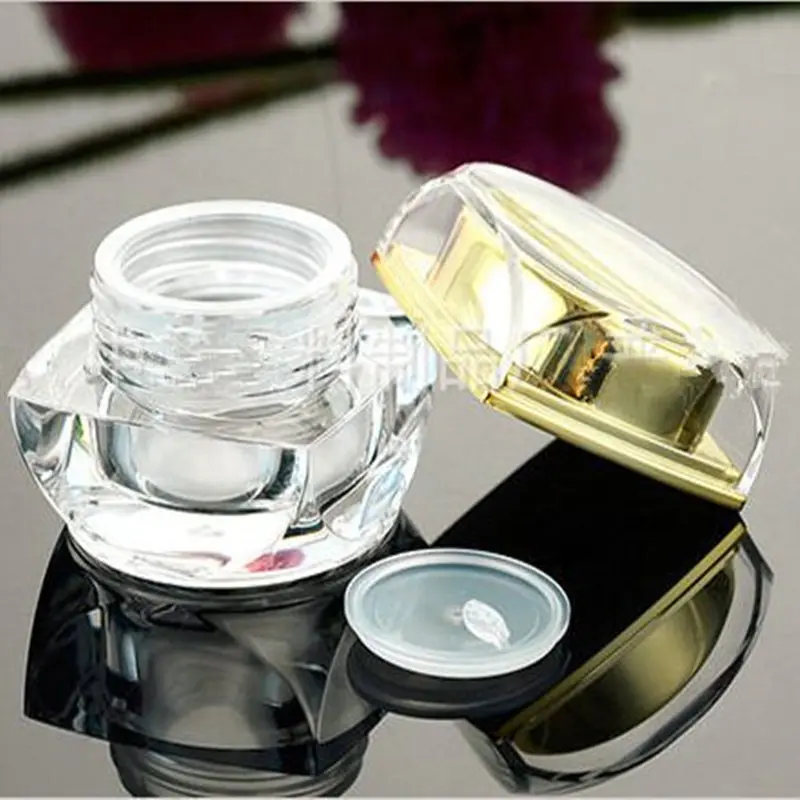 

1PC/lot High Quality 5g 10g Empty Jar Eyeshadow Makeup Face Cream Container Bottle Acrylic Cream Jar Octagon Cosmetics Bottle