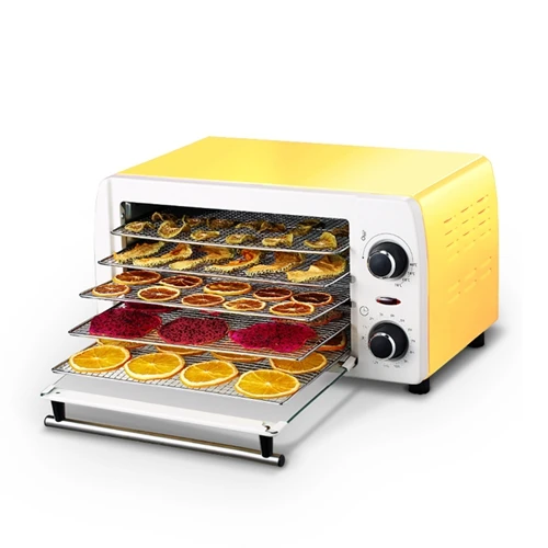 Yellow DMWD 5 слойный домашний осушитель для пищевых продуктов, 220 В сушилка для фруктов и овощей, детские закуски, корм для домашних животных, машина для обезвоживания стали 300 Вт - Цвет: Yellow