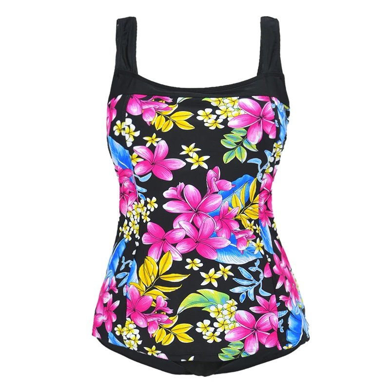 

Large size sexy woman one-piece swimsuit party beach beautiful sling flower print 5XL chest pad without rim swimwear