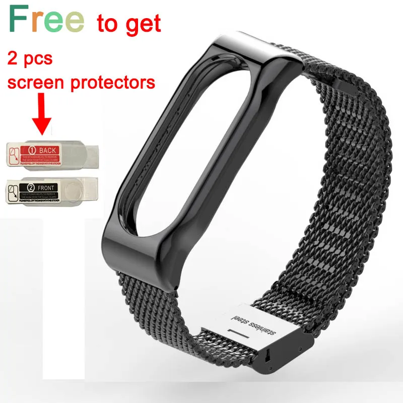 

Replacement Stainless Steel Strap For Xiaomi Mi Band 2 Smart Bracelet Smart Accessories for mi band 2 Wrist belt for Miband 2