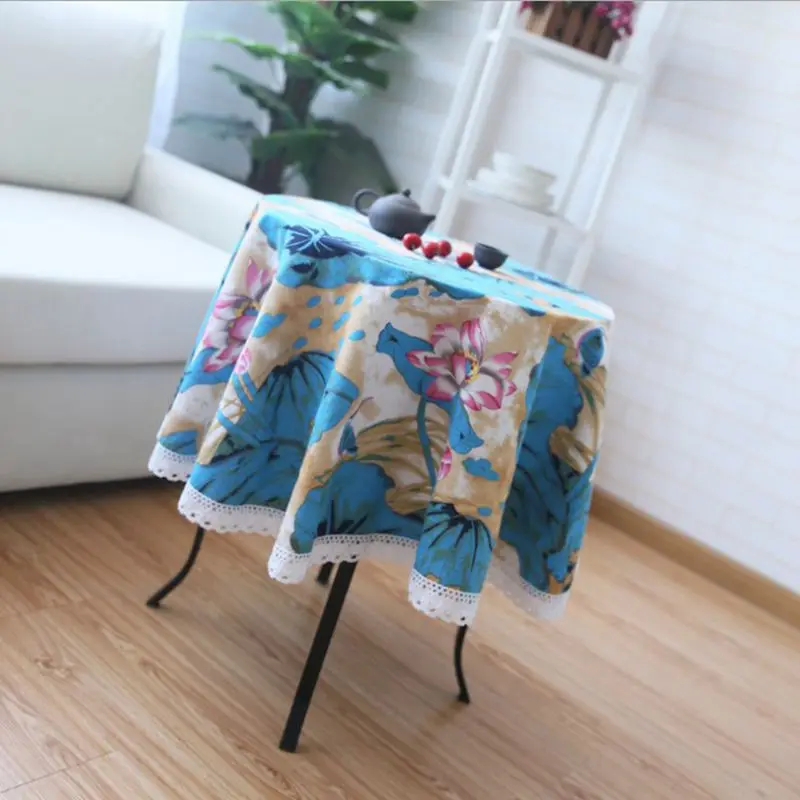 Круглая скатерть для гостиной в китайском стиле Классическая кружевная чайная