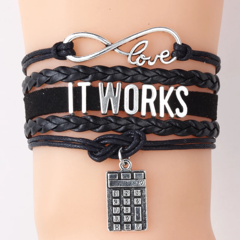 Браслеты NCRHGL Infinity love IT WORKS браслеты-калькулятор кожаный браслет с подвеской