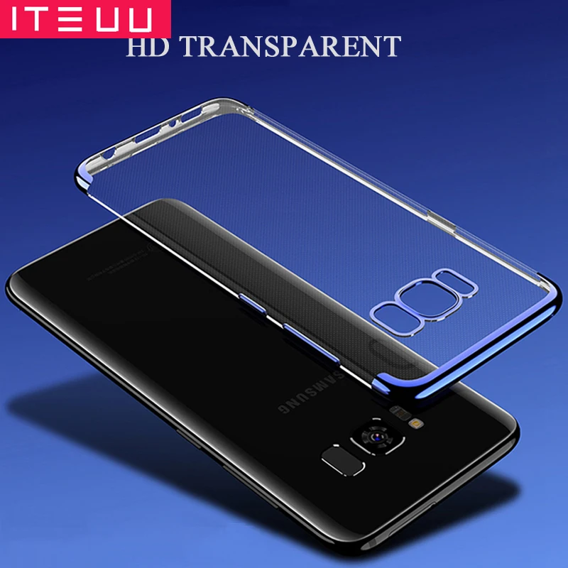ITEUU ТПУ прозрачный гальванический чехол для телефона Samsung Galaxy S8 Plus Чехлы мягкая