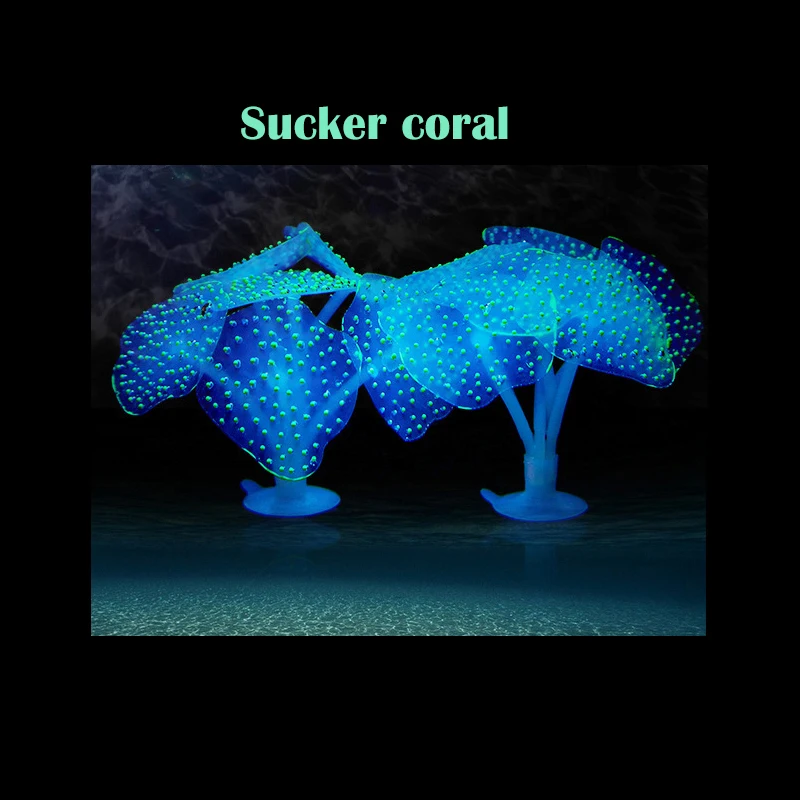 2 PCSimulation коралловый искусственная присоска завод орнамент флуоресцентный