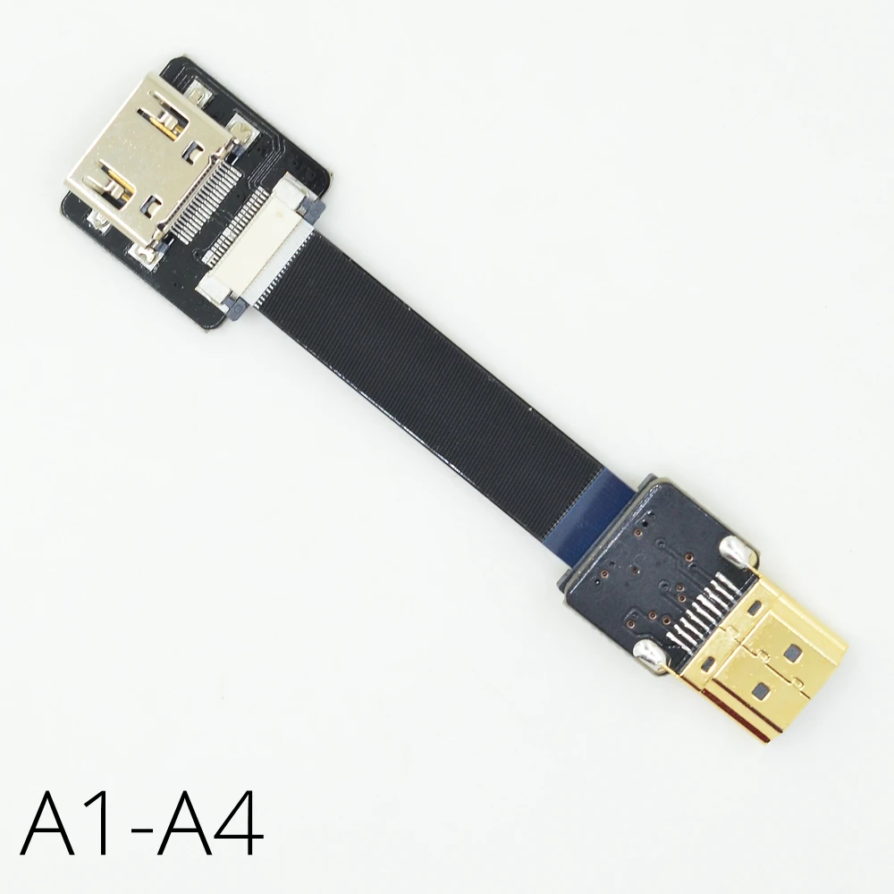 A1 A FPV Стандартный HDMI штекер к hdmi вверх вниз угловой Женский FPC плоский кабель 20pin