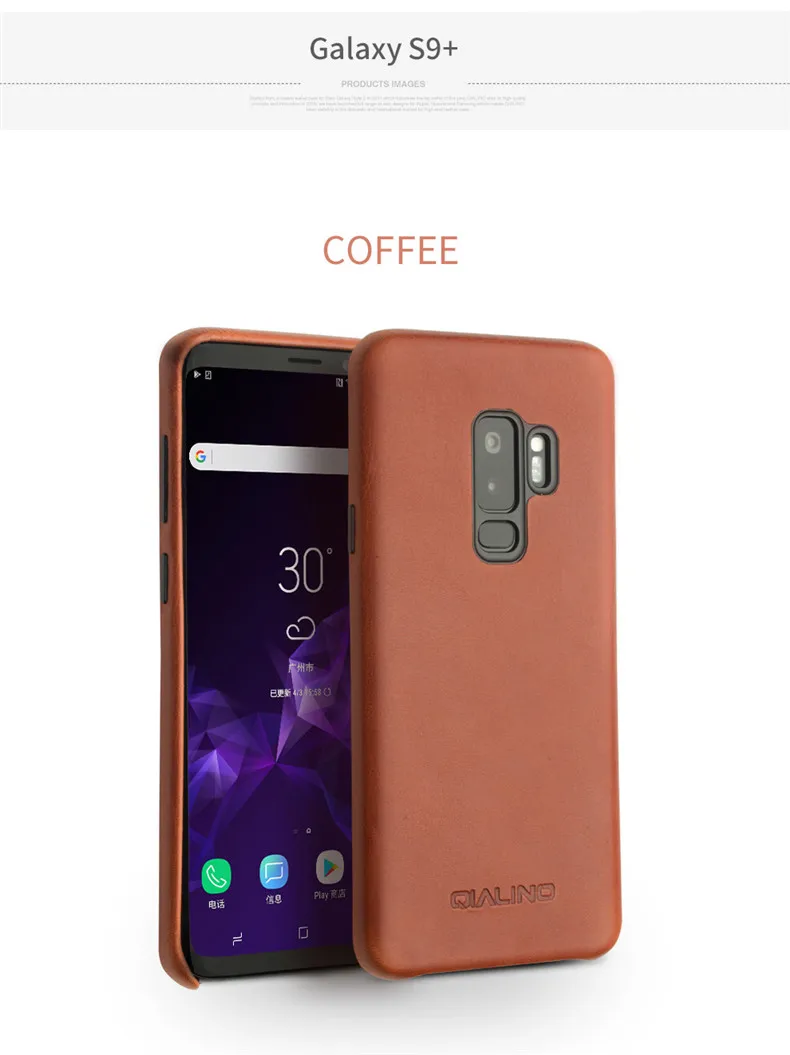 QIALINO, ультра тонкий чехол из натуральной кожи для samsung Galaxy S9, модная роскошная сумка, чехол для телефона samsung S9 Plus