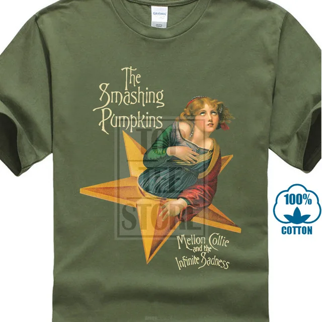Футболка с надписью «Mellon Collie And The Infinite sadnesse», Повседневная футболка, Мужская Классическая футболка с коротким рукавом и рисунком