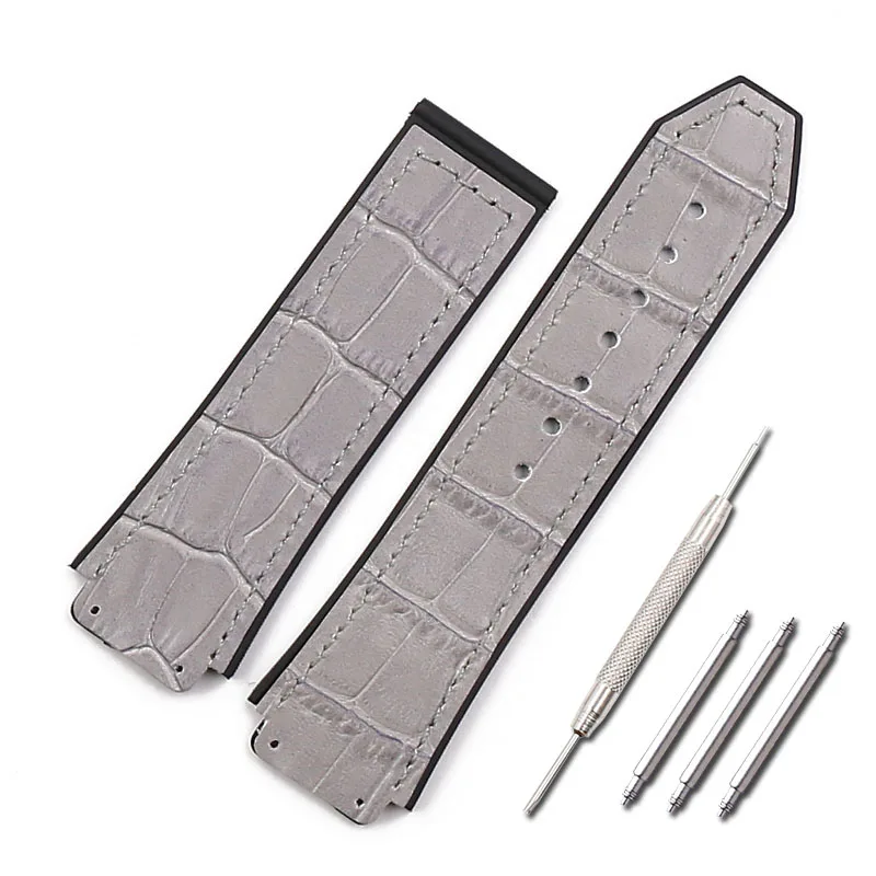 Men watch band watch accessories leather strap 19mmx25mm for HUBLOT big bang series rubber strap sports waterproof female