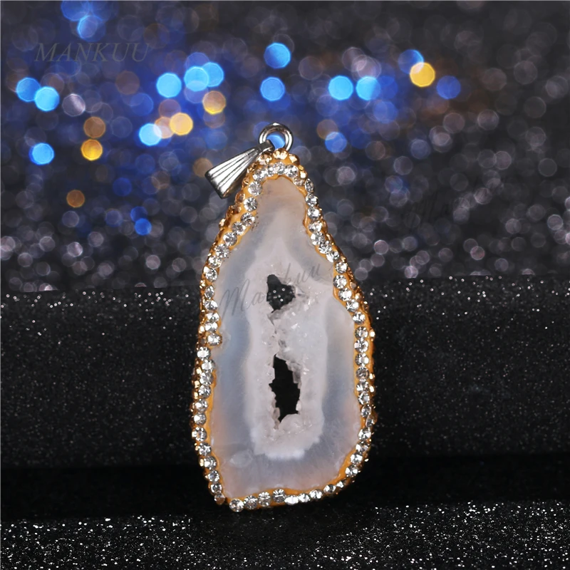 Модные druzy drusy кулон DIY ювелирных Шарм Подвеска для Цепочки и ожерелья