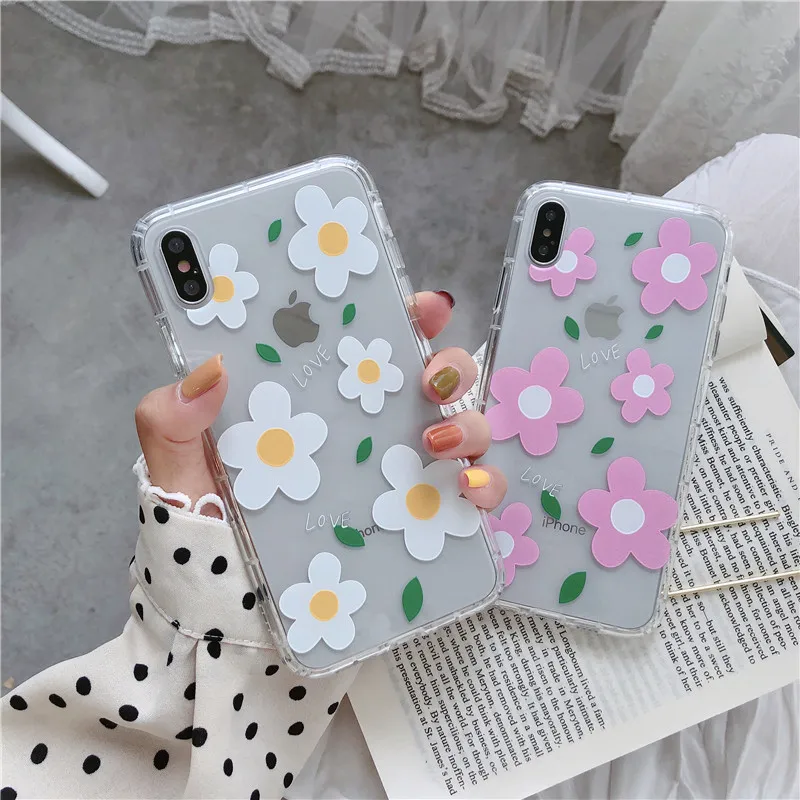 Милый милый маленький цветок Мягкий ТПУ чехол для телефона iPhone 7 8 Plus XR X XS MAX 6 6s