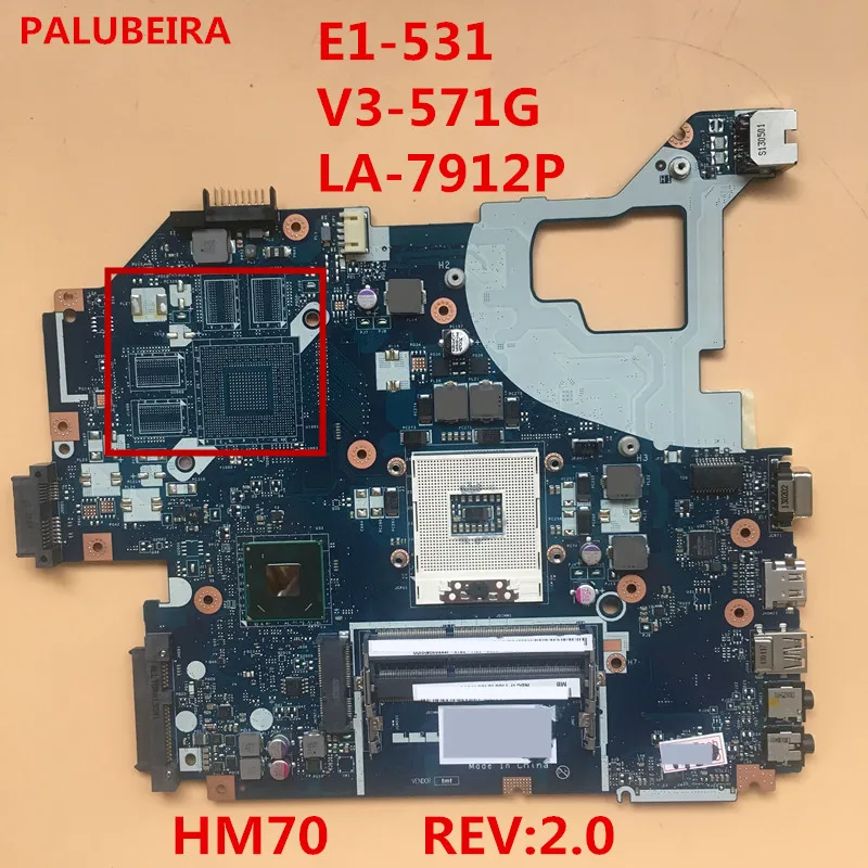 Материнская плата для ноутбука ACER aspire E1 531 Q5WV1 LA 7912P HM70 SLJNV REV: 2 0 rev1.0 DDR3 полностью