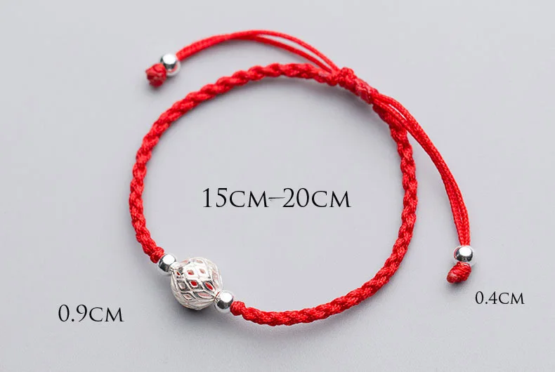 La MaxZa 925 пробы серебряные классические полые шармы браслеты из красной веревки красная нить линия струны ювелирные браслеты для женщин