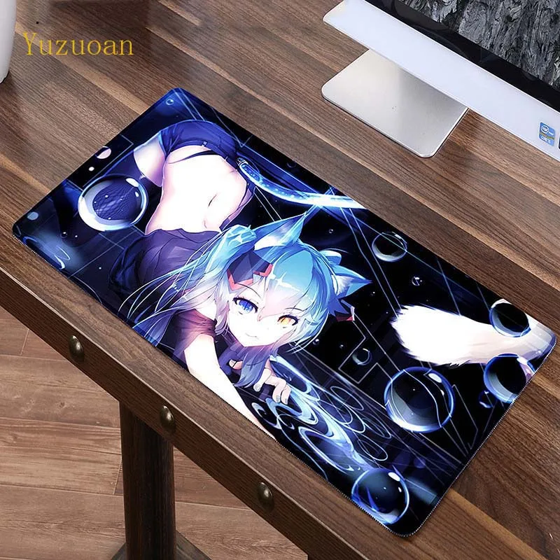 Большой коврик для мыши Yuzuoan 900x400x3 мм XL сексуальный японского аниме Hatsune Miku