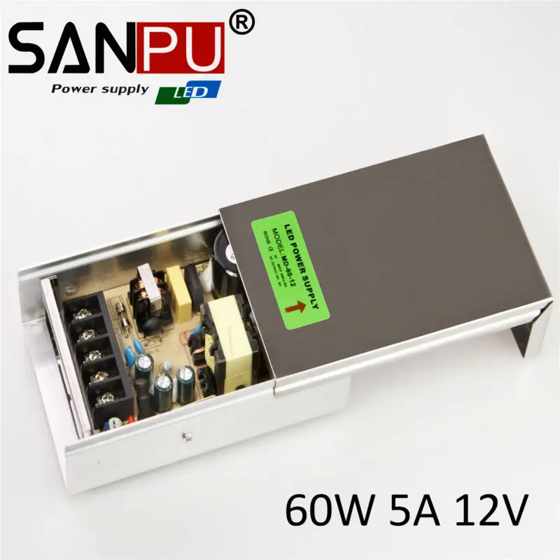 12V 5A источник питания sanpu 2835 Светодиодная лента 2017 новое поступление CE RoHS 60W AC100 240V