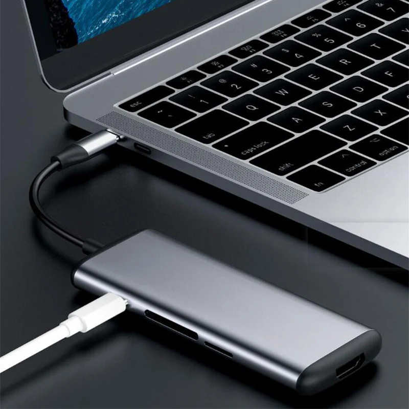 В наличии оригинальный кардридер Youpin Hagibis 6 в 1 Type c к HDMI USB 3 0 TF SD PD зарядный адаптер