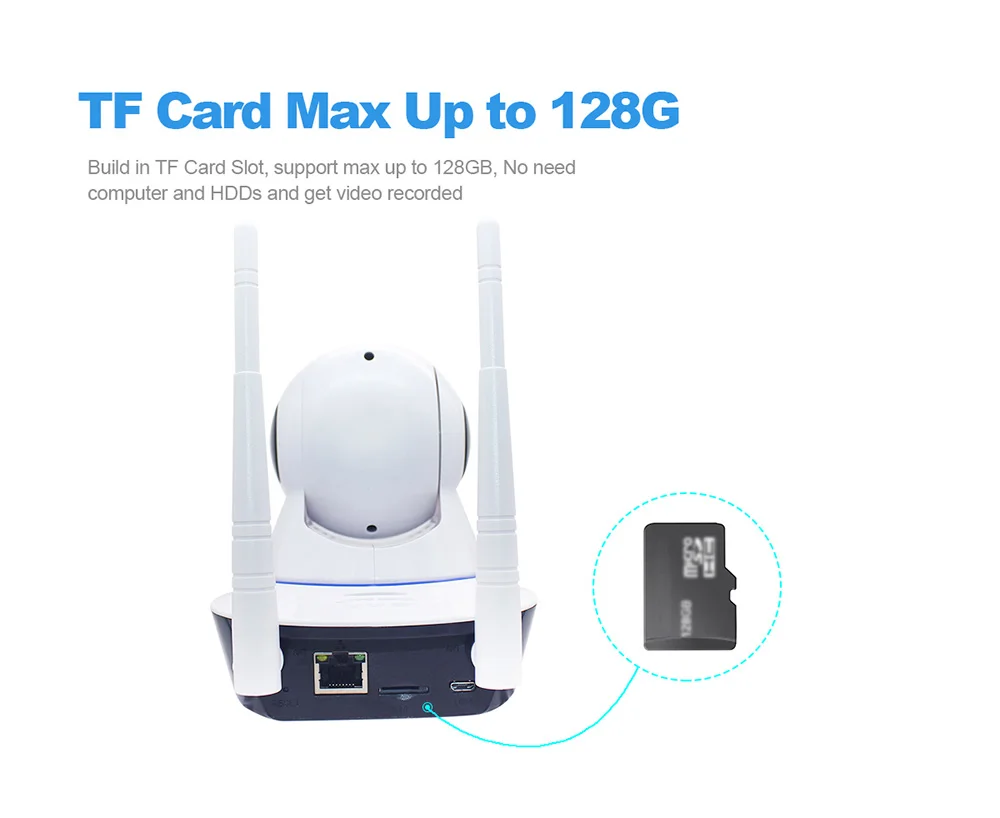 ESCAM G01 IP Network Camera Remote Viewing Move Detection Night Vision 1080P PTZ Support ONVIF Max Up to 128GB Video Monitor