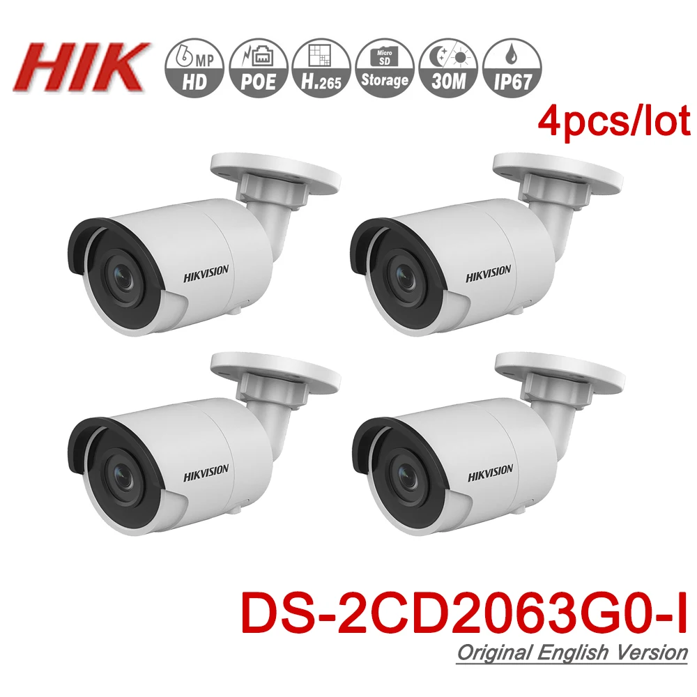 Hikvision оригинальный DS 2CD2063G0 I EasyIP 2 0 плюс 6mp CCTV камера ИК фиксированной пуля