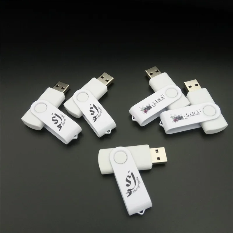 Пользовательский логотип печать белый поворотный usb 2,0 флеш-накопитель 32 ГБ 8 ГБ 4 ГБ 16 ГБ usb флеш-накопитель memorys stick pendrive(более 20 шт бесплатный логотип