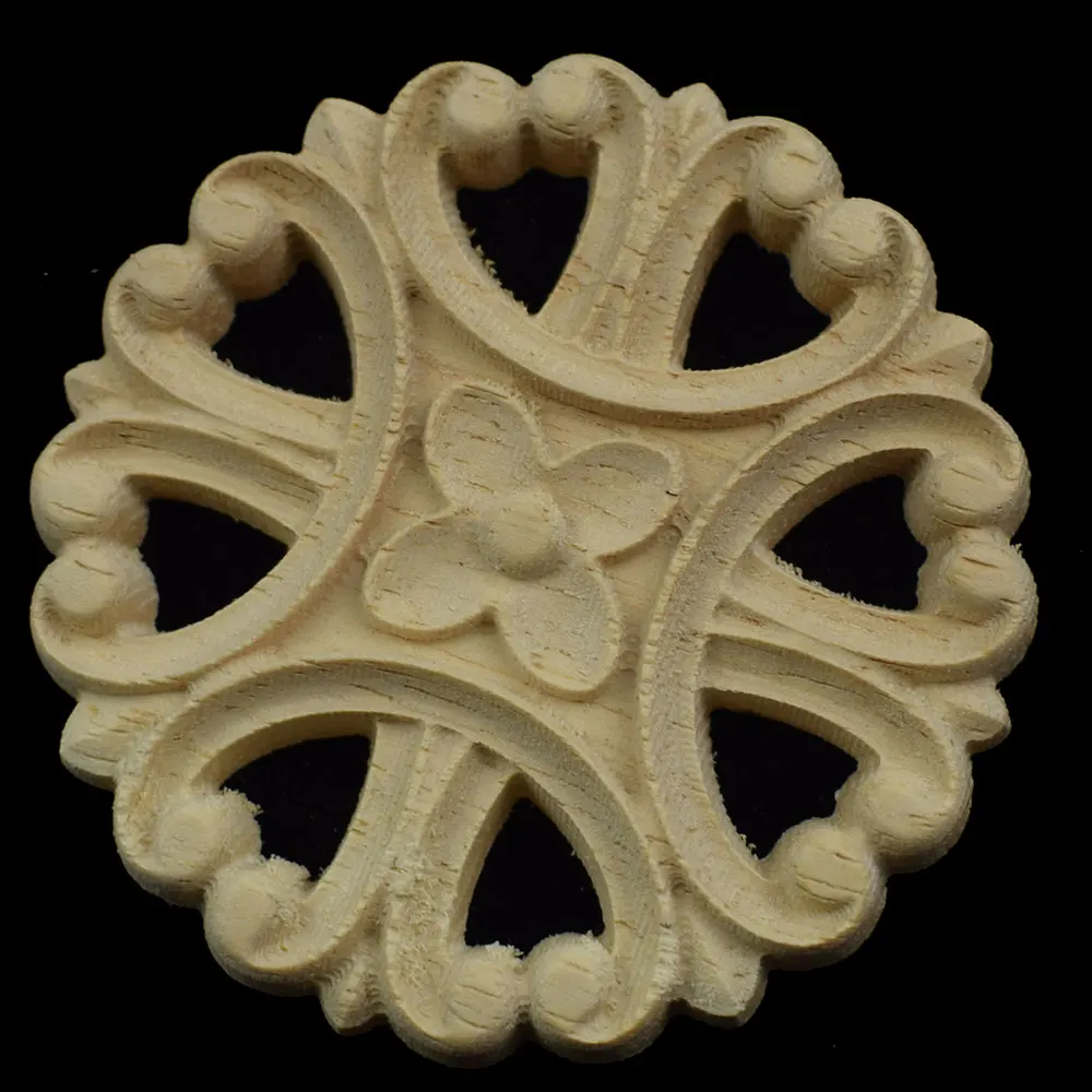 10 см резная деревянная дверь кровати аппликация ретро круглая фотография