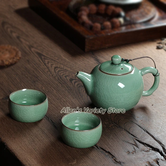 Акция! 1 горшок 2 чашки чайный Longquan Celadon керамический китайский чайник фарфоровый