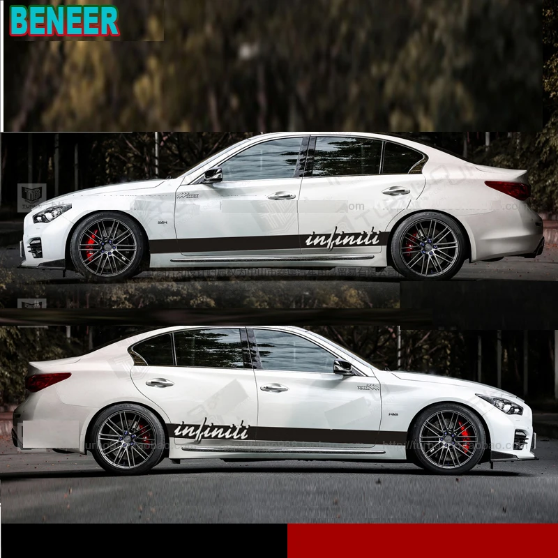 

2pcs/lot kk car side body sticker for infiniti Q50 Q50L QX60 QX70