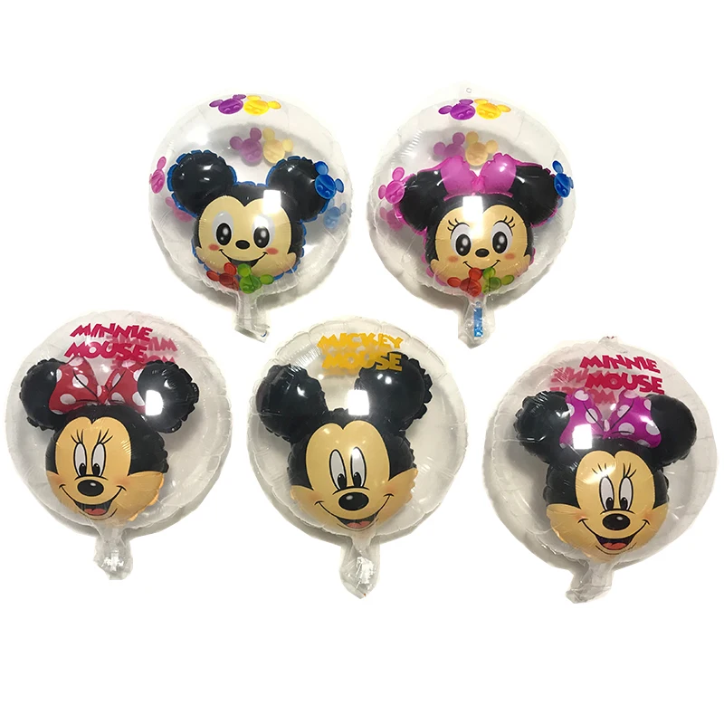 День рождения Надувные шары mickey Minnie Мышь воздушный шар прозрачные Микки и Минни Маус бальное свадебное украшение детские игрушки шары подарок