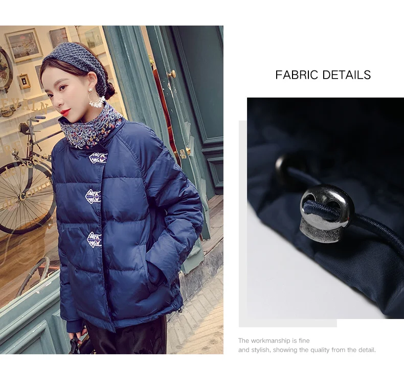 Зимнее модное женское пуховое хлопковое пальто Чонсам в ретростиле Улучшенная одежда Tang парки женский воротник-стойка теплая верхняя одежда L1769