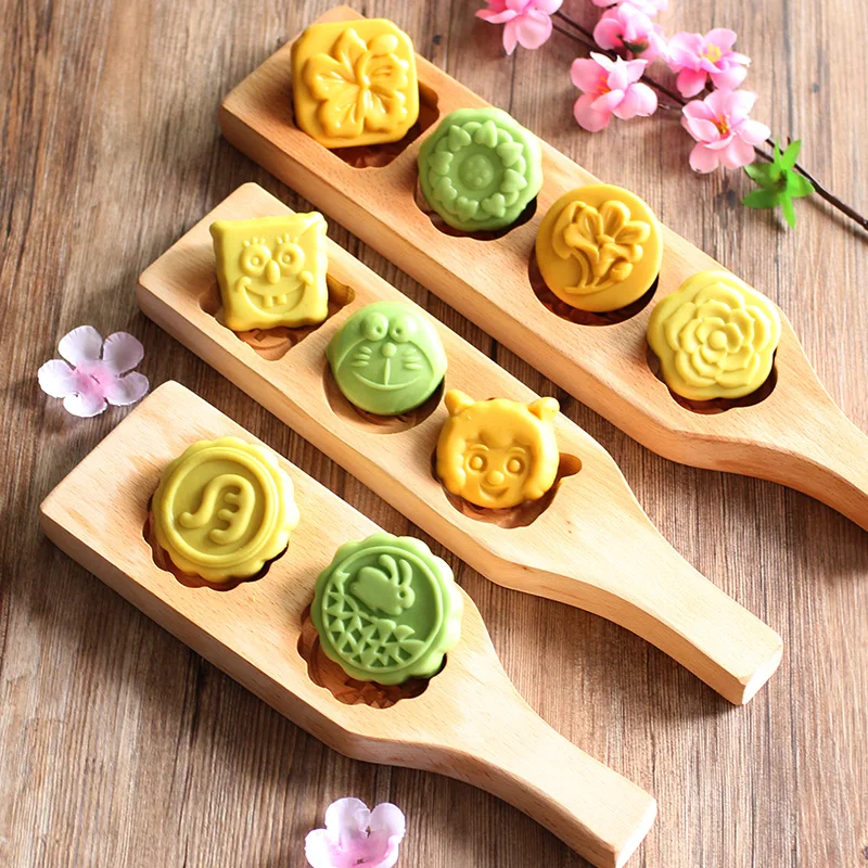 Форма из дерева, ледяная кожа, mooncake/Mung Bean Cake Dim sum/Тыквенное печенье/новогодний торт, форма для выпечки хлеба